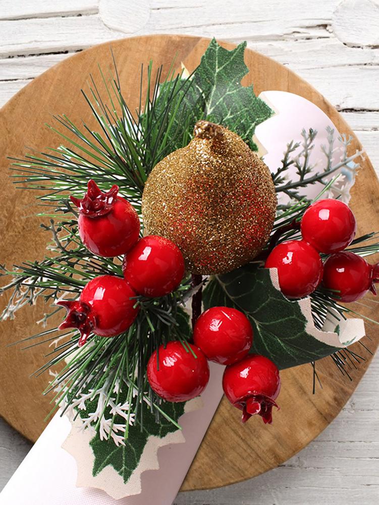 Holiday Holly Napkin Rings (6pcs) Holiday Holly Napkin Rings (6pcs)