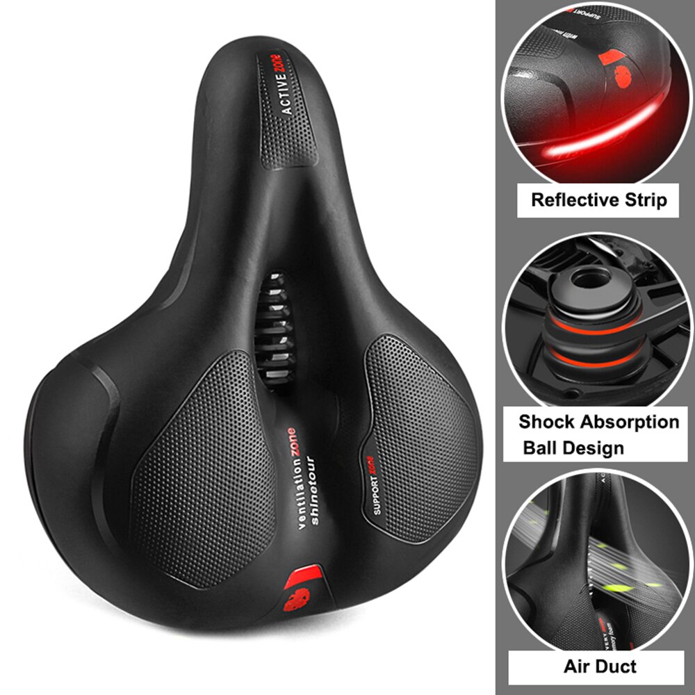 Hollow Breathable Bicycle Saddle Men Women MTB Road Bike Saddle Shock Absorbing Comfortable Big Butt Bike Seat Safety