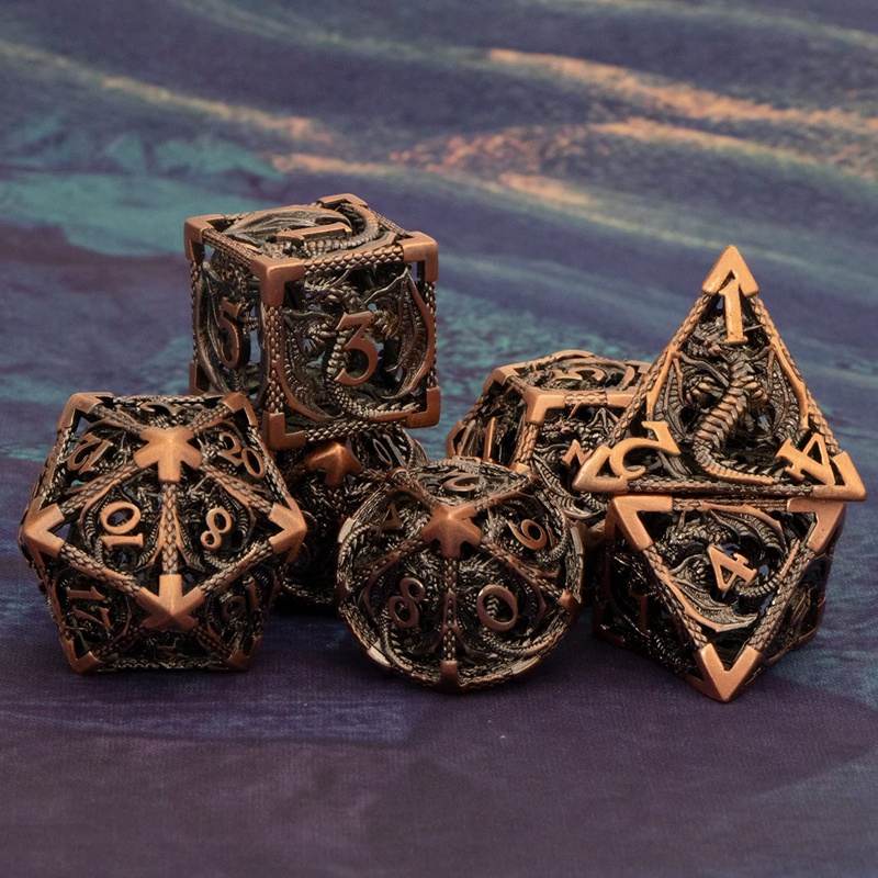 Hollow Metal Dice Set (7pcs)
