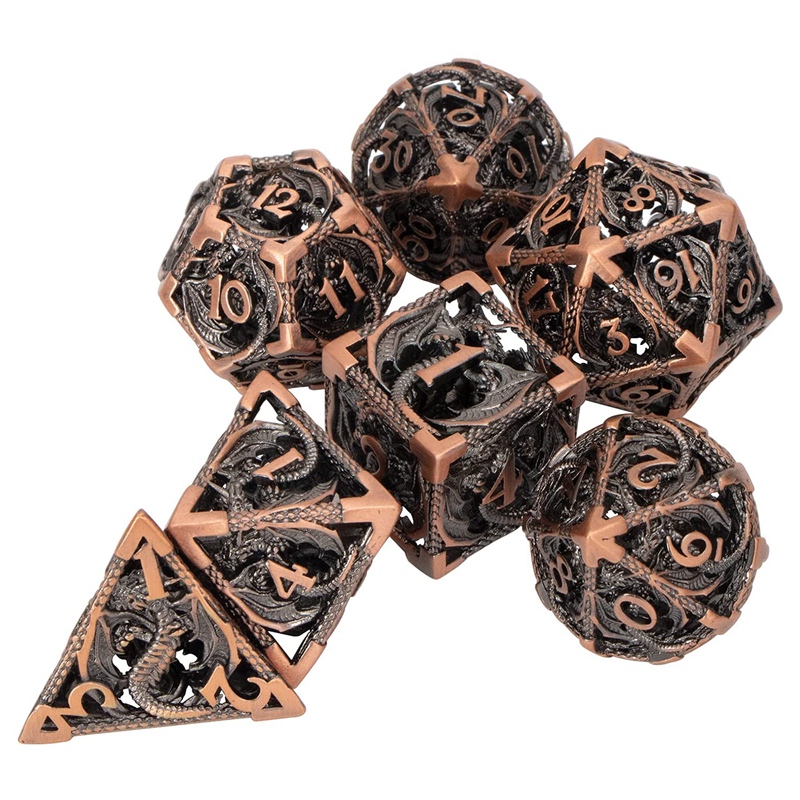 Hollow Metal Dice Set (7pcs)