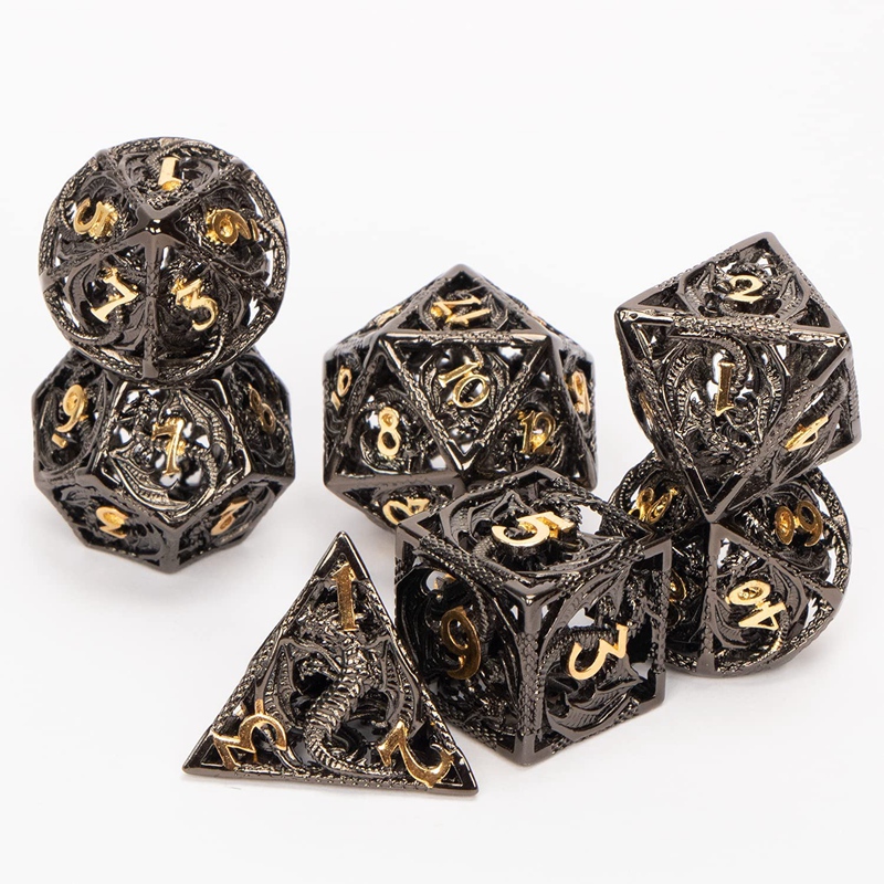 Hollow Metal Dice Set (7pcs)