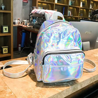 Holographic Backpack Leather Bag Holographic Backpack Leather Bag