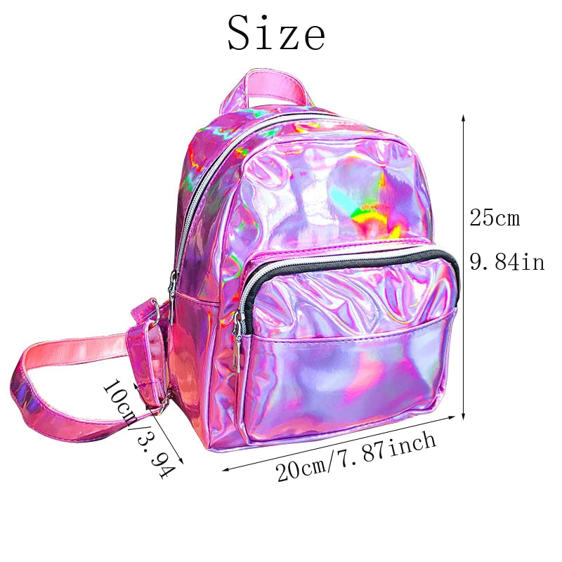 Holographic Backpack Leather Bag Holographic Backpack Leather Bag