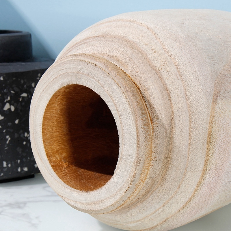 Home Decoration Flower Wooden Vase