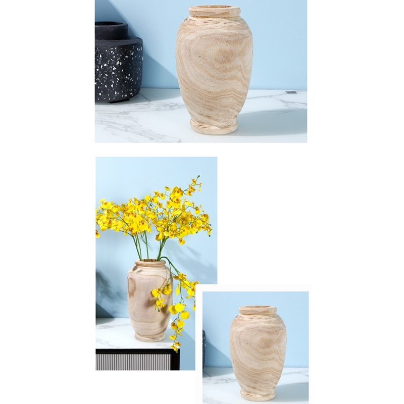 Home Decoration Flower Wooden Vase