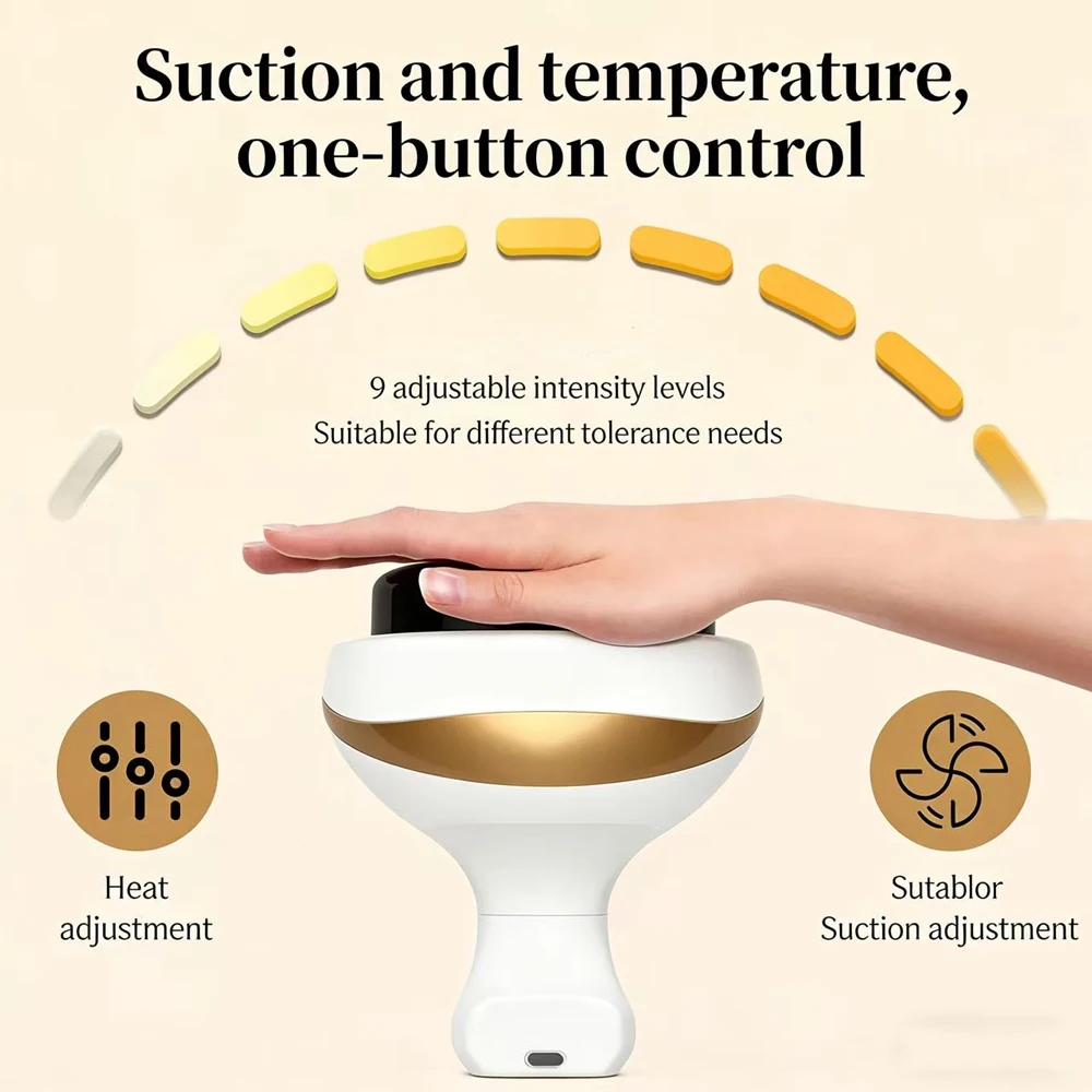 Home Electric Scraping and Cupping Massager with Suction Cups, Heated Suction, and Anti-Cellulite Massager