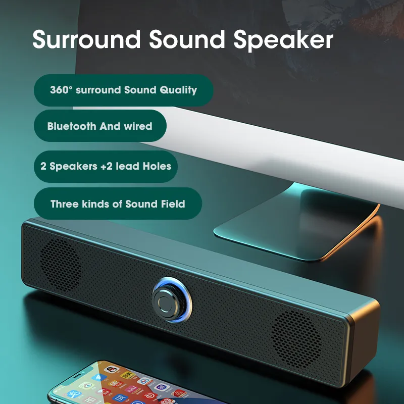 Home Theater Sound System Bluetooth Speaker 4D Surround Soundbar Computer Speaker For TV Soundbar Box Subwoofer Stereo