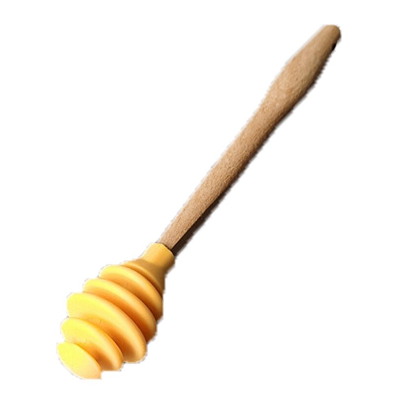 Honey Wood Stick Silicone Dipper