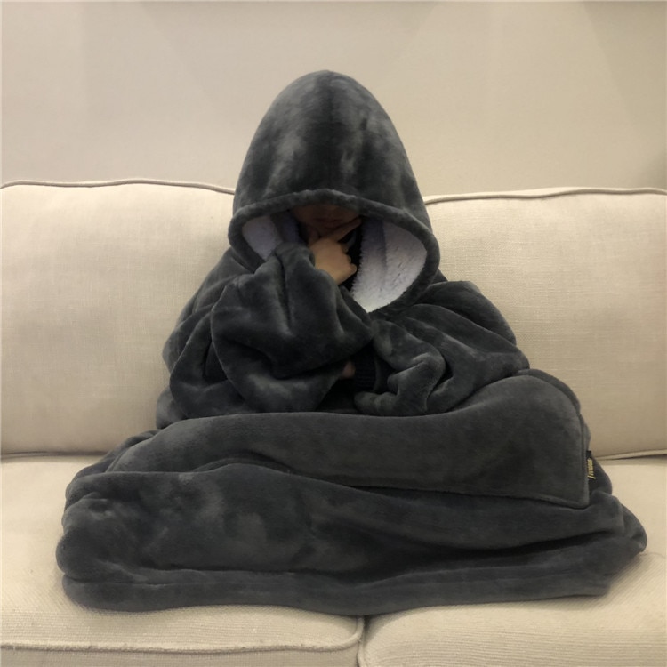 Hooded Blanket for Adults with Pockets