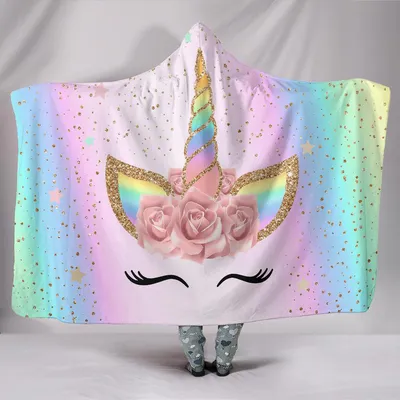 Hooded Blanket Unicorn-Themed Warmer Hooded Blanket Unicorn-Themed Warmer