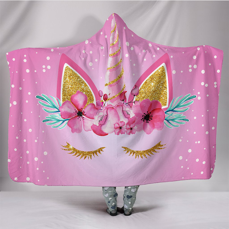 Hooded Blanket Unicorn-Themed Warmer Hooded Blanket Unicorn-Themed Warmer