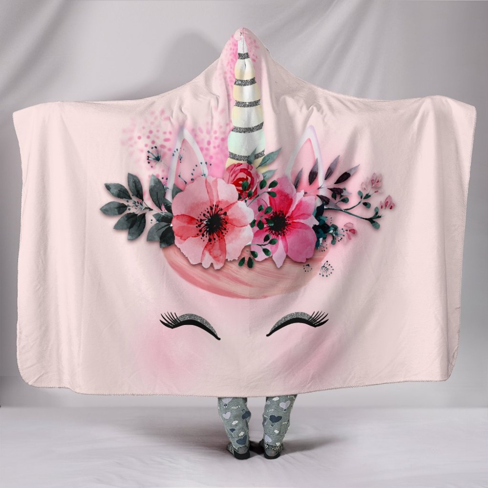 Hooded Blanket Unicorn-Themed Warmer Hooded Blanket Unicorn-Themed Warmer