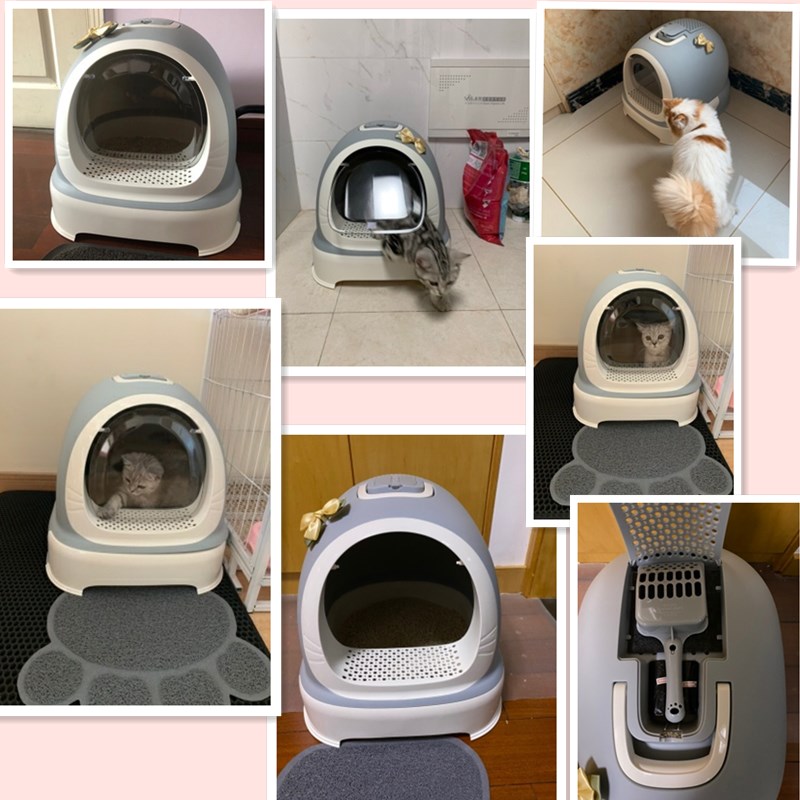 Hooded Litter Box Enclosed Cat Potty Hooded Litter Box Enclosed Cat Potty
