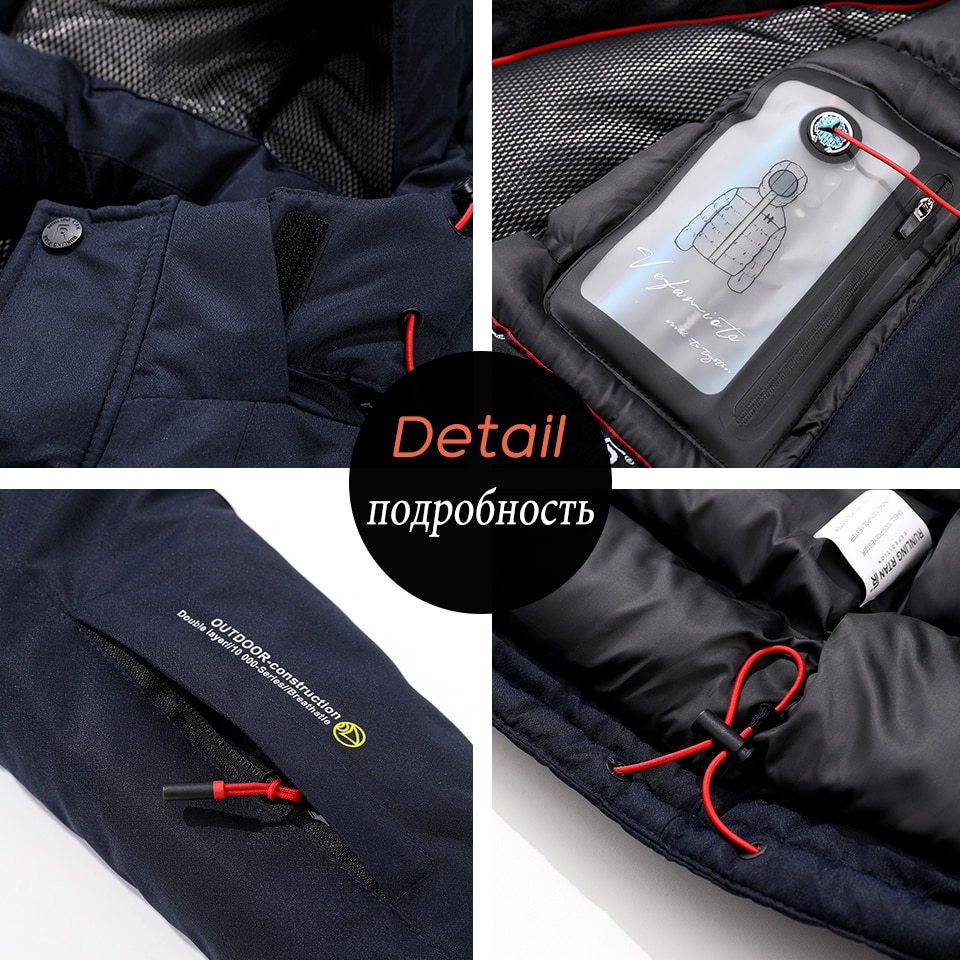 Hooded Winter Jacket for Men Casual Outerwear