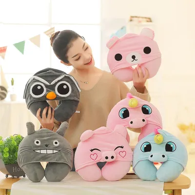 Hoodie Neck Pillow Cartoon Cushion Hoodie Neck Pillow Cartoon Cushion