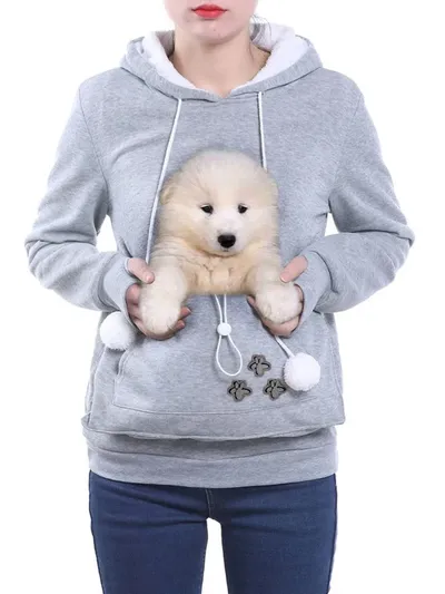 Hoodie with a Kangaroo Pocket For Carrying Cats Or Small Dogs In a Variety Of Colors