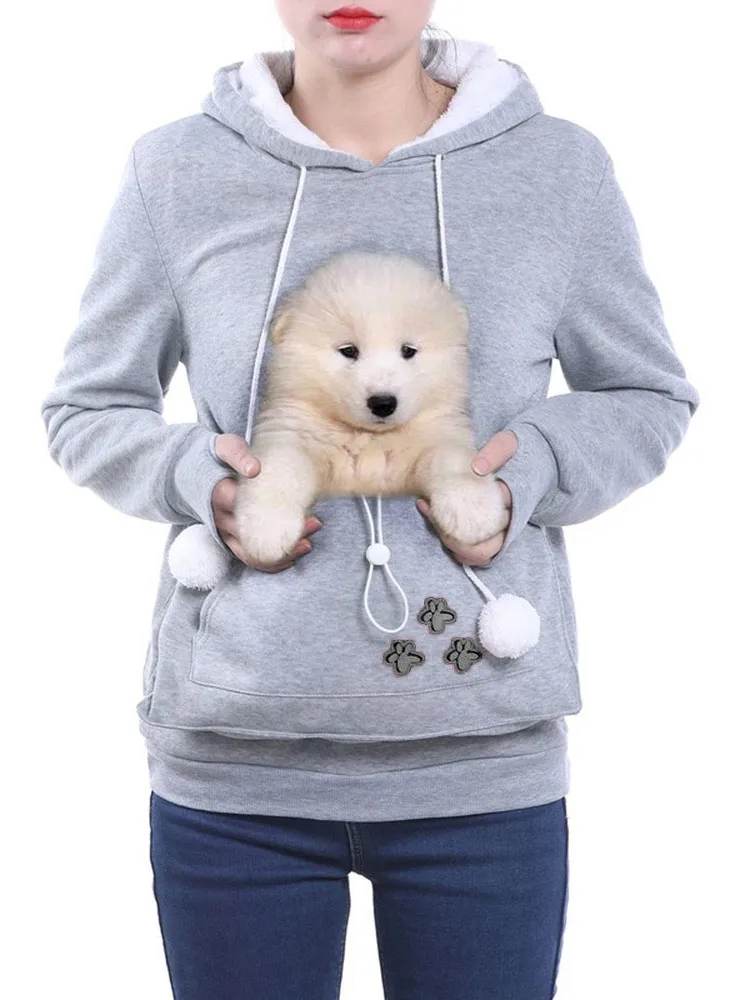Hoodie with a Kangaroo Pocket For Carrying Cats Or Small Dogs In a Variety Of Colors