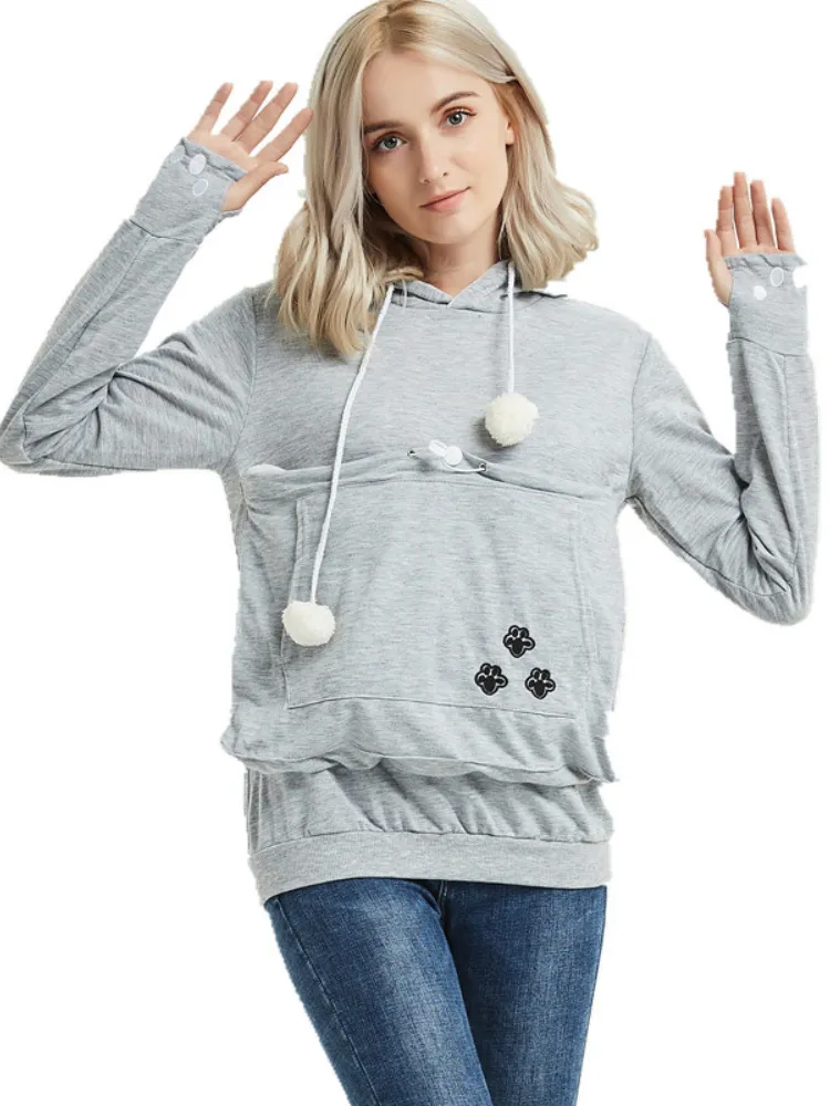 Hoodie with a Kangaroo Pocket For Carrying Cats Or Small Dogs In a Variety Of Colors