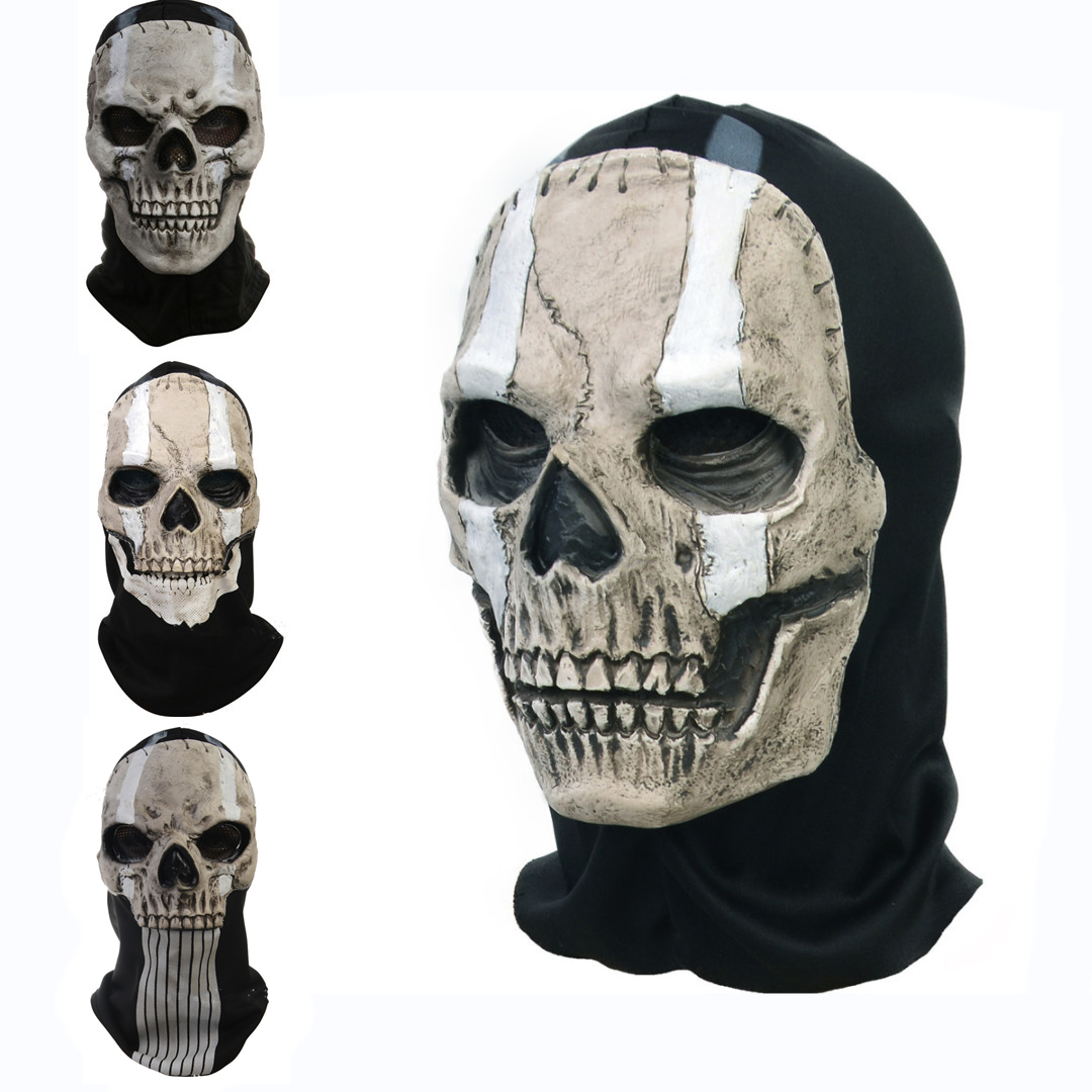 Horror Ghost Skull Mask Ghost Latex Headgear Helmet Cosplay Perform Party Masquerade Prop Halloween Cosplay