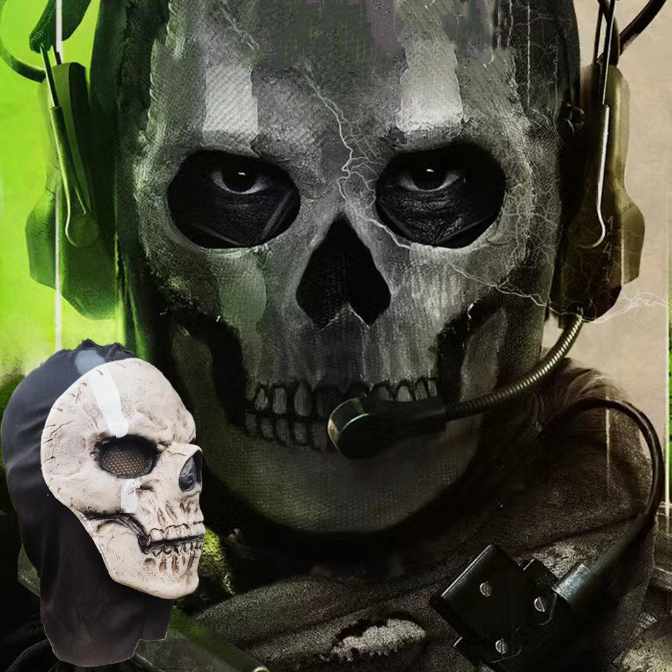 Horror Ghost Skull Mask Ghost Latex Headgear Helmet Cosplay Perform Party Masquerade Prop Halloween Cosplay