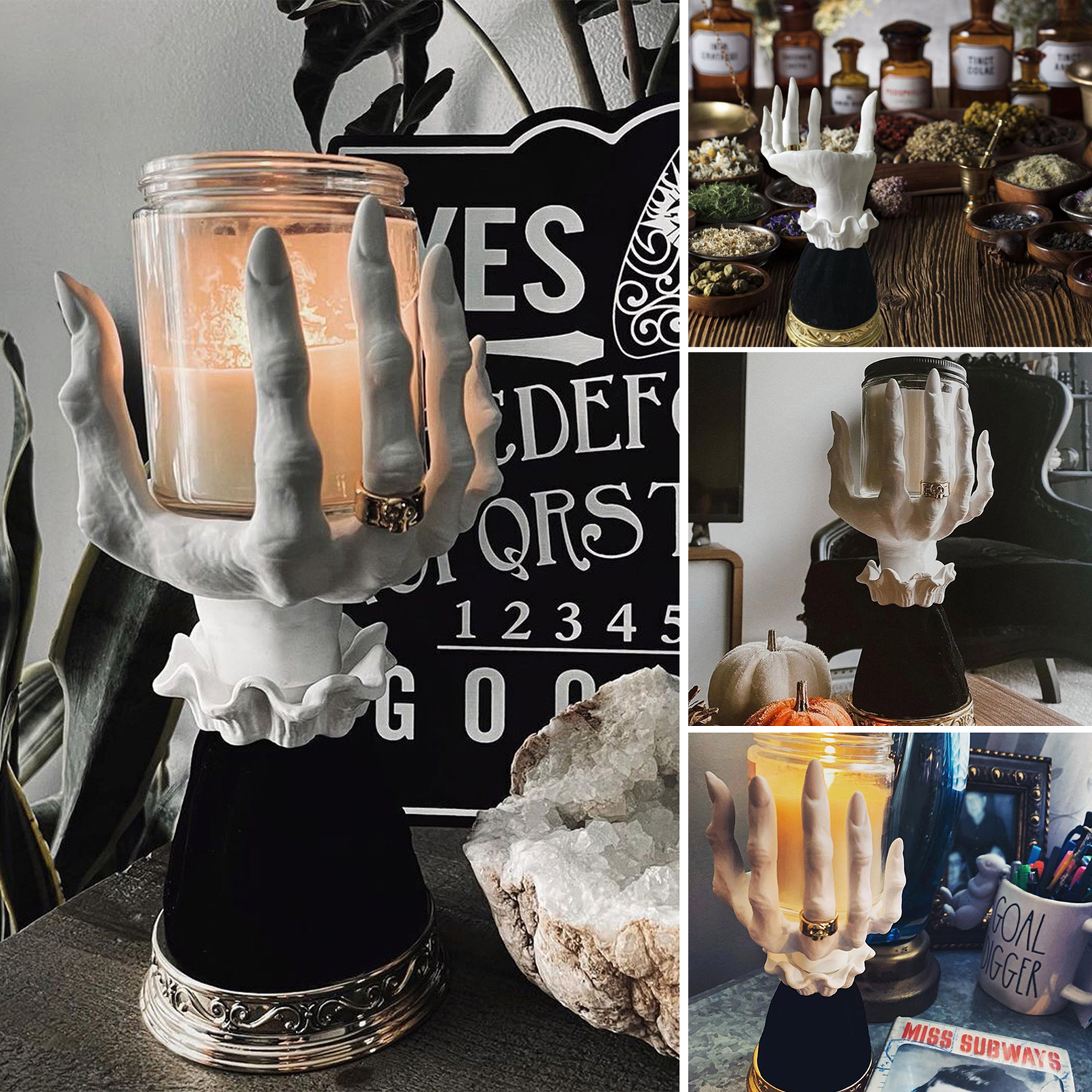 Horror Resin Witch Hand Candle Holder