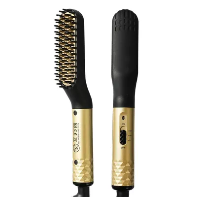 Hot Comb Straightener Electric Negative Ion Heating Comb For Men Beard Hair Straightening Brush Wet Dry Use Quick Hair