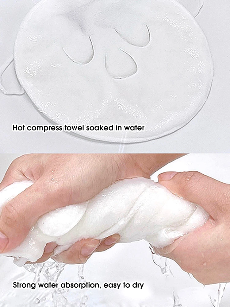 Hot Compress Towel Hanging Ear Soft Skin-Friendly Steam Heating Cold Hot Compress Face Towel Wet Compress Irrigation