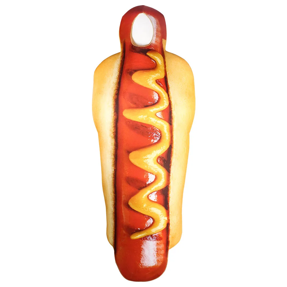 Hot Dog Funny Costume Sausage with Bun And Sauces Hot Dog Funny Costume Sausage with Bun And Sauces