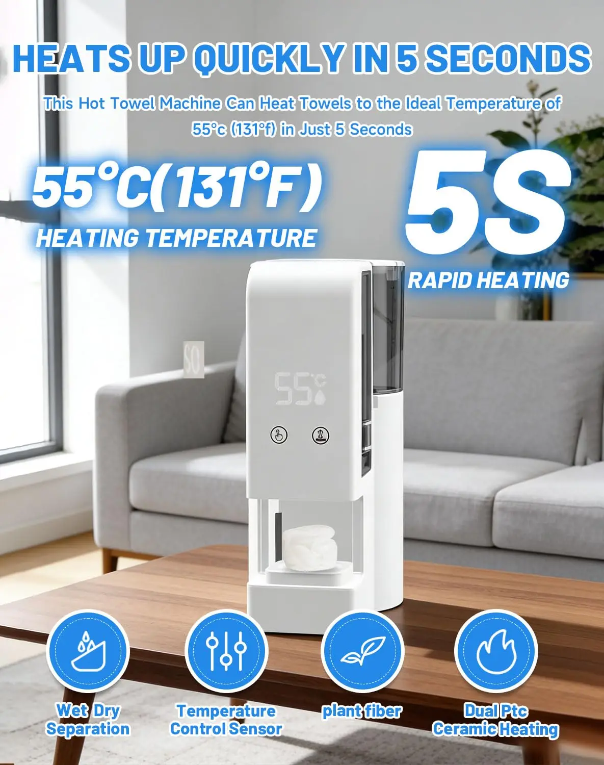 Hot Towel Heater Machine Dispenser, Hot Towel Warmer Heats Up in 5 Seconds, Automatic Disposable Towel Heater Hot Towel Heater Machine Dispenser, Hot Towel Warmer Heats Up in 5 Seconds, Automatic Disposable Towel Heater