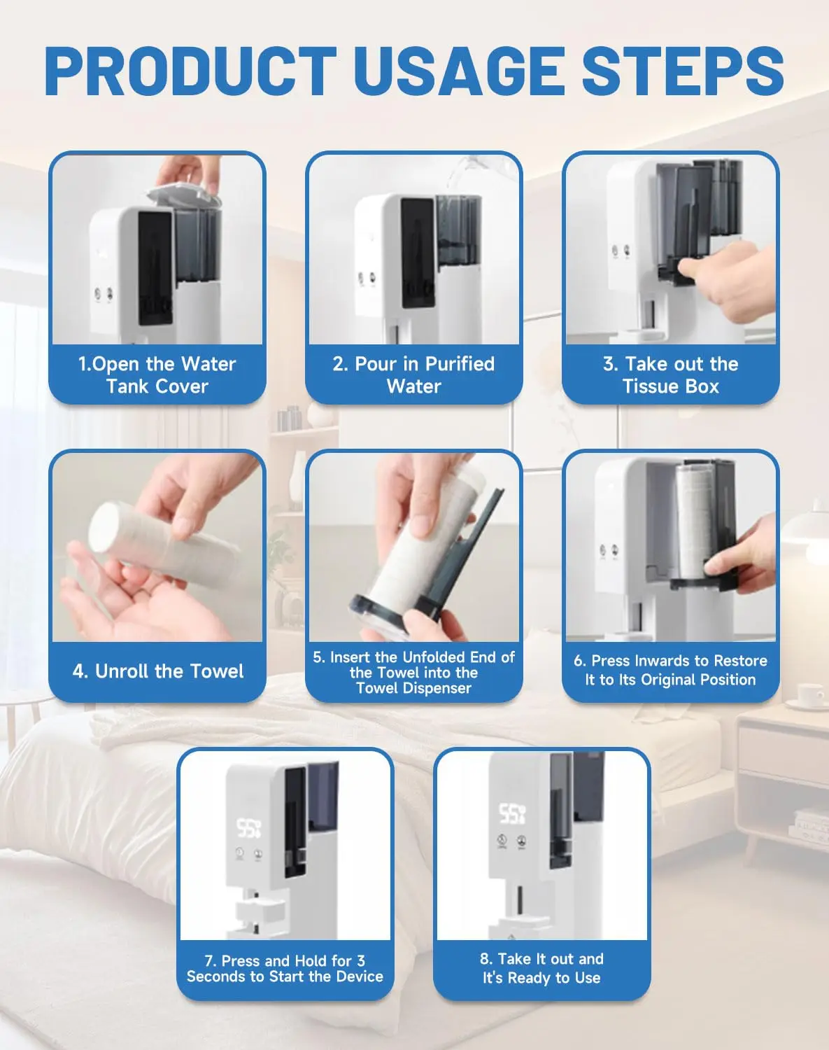Hot Towel Heater Machine Dispenser, Hot Towel Warmer Heats Up in 5 Seconds, Automatic Disposable Towel Heater Hot Towel Heater Machine Dispenser, Hot Towel Warmer Heats Up in 5 Seconds, Automatic Disposable Towel Heater