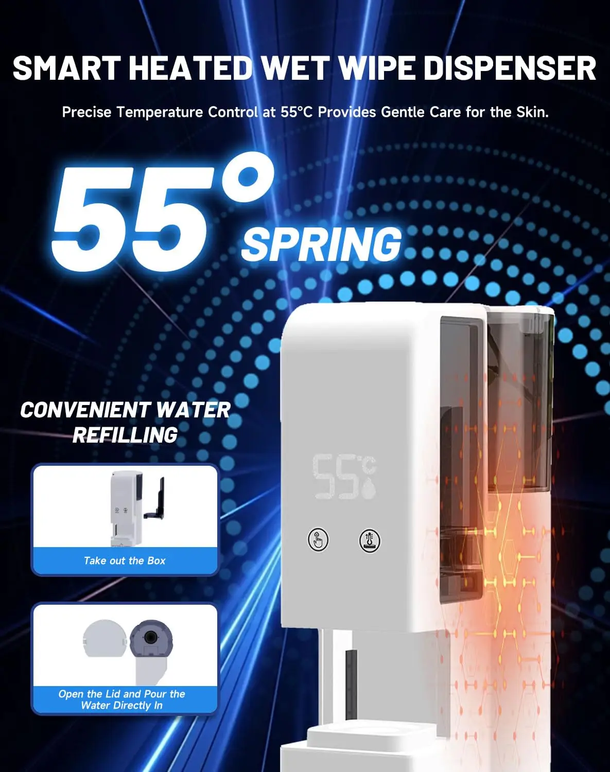 Hot Towel Heater Machine Dispenser, Hot Towel Warmer Heats Up in 5 Seconds, Automatic Disposable Towel Heater Hot Towel Heater Machine Dispenser, Hot Towel Warmer Heats Up in 5 Seconds, Automatic Disposable Towel Heater