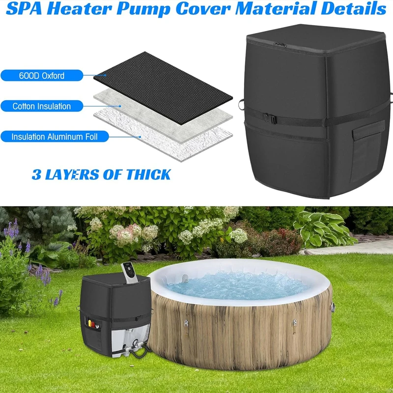 Hot Tub Spa Heater PumpCoverInflatable Hot Tub Pump Cover Suitable for Most Hot Tub SpaHeater Pump on Market