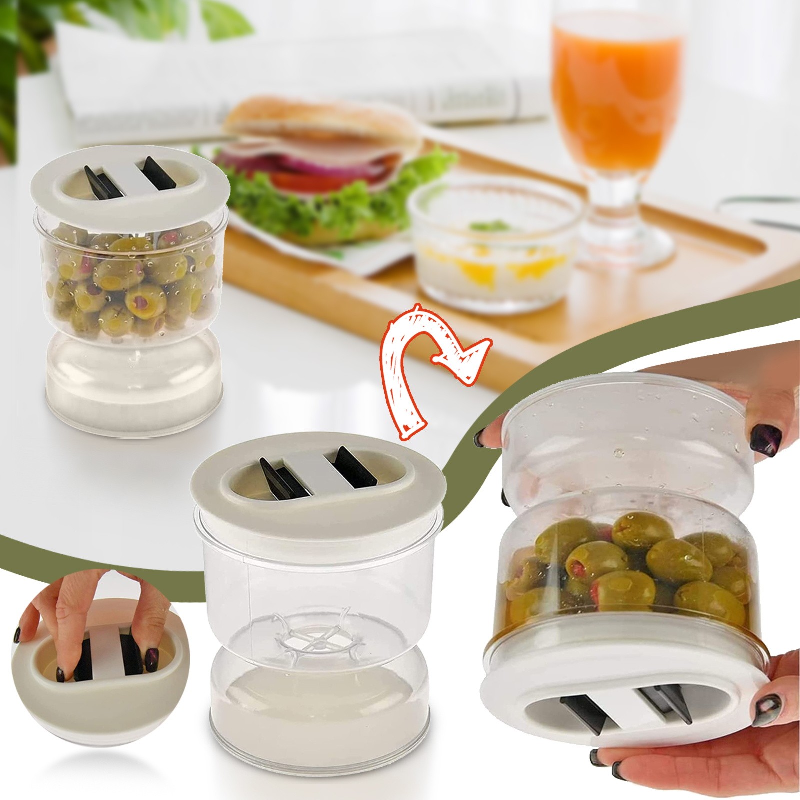 Hourglass Pickle Jar Juice Separator