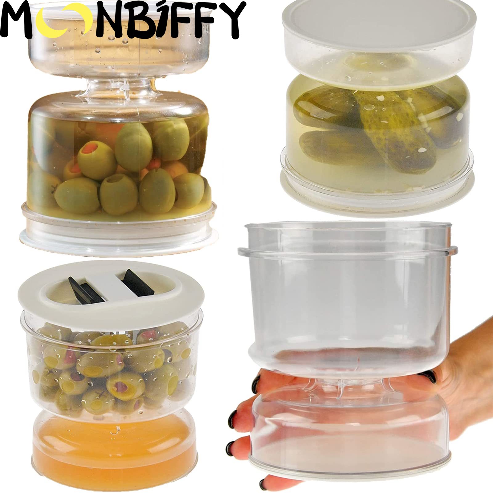 Hourglass Pickle Jar Juice Separator