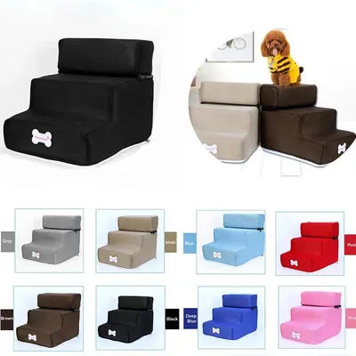 House Dog Stairs Pet 2 or 3 Steps Stairs for Small Dog Cat Pet Ramp Ladder Anti-slip Removable Dogs Bed Stairs Pet