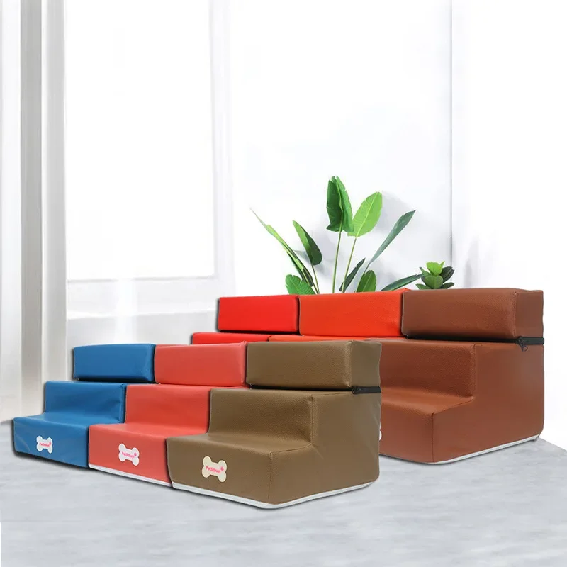 House Dog Stairs Pet 2 or 3 Steps Stairs for Small Dog Cat Pet Ramp Ladder Anti-slip Removable Dogs Bed Stairs Pet