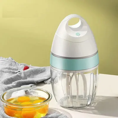 Household Automatic Whisk Electric Milk Frother Whipped Cream Mixer USB Rechargeable Food Blender Whisk Wireless Stand
