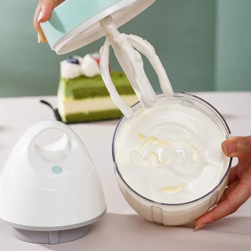 Household Automatic Whisk Electric Milk Frother Whipped Cream Mixer USB Rechargeable Food Blender Whisk Wireless Stand