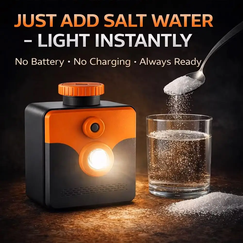 Household Emergency Saltwater Lamp Portable High Beam Flashlight Outdoor Hiking Exploration Light