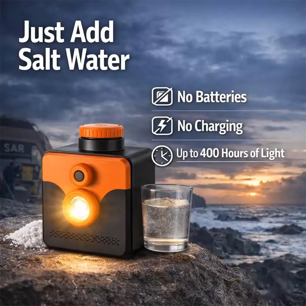Household Emergency Saltwater Lamp Portable High Beam Flashlight Outdoor Hiking Exploration Light