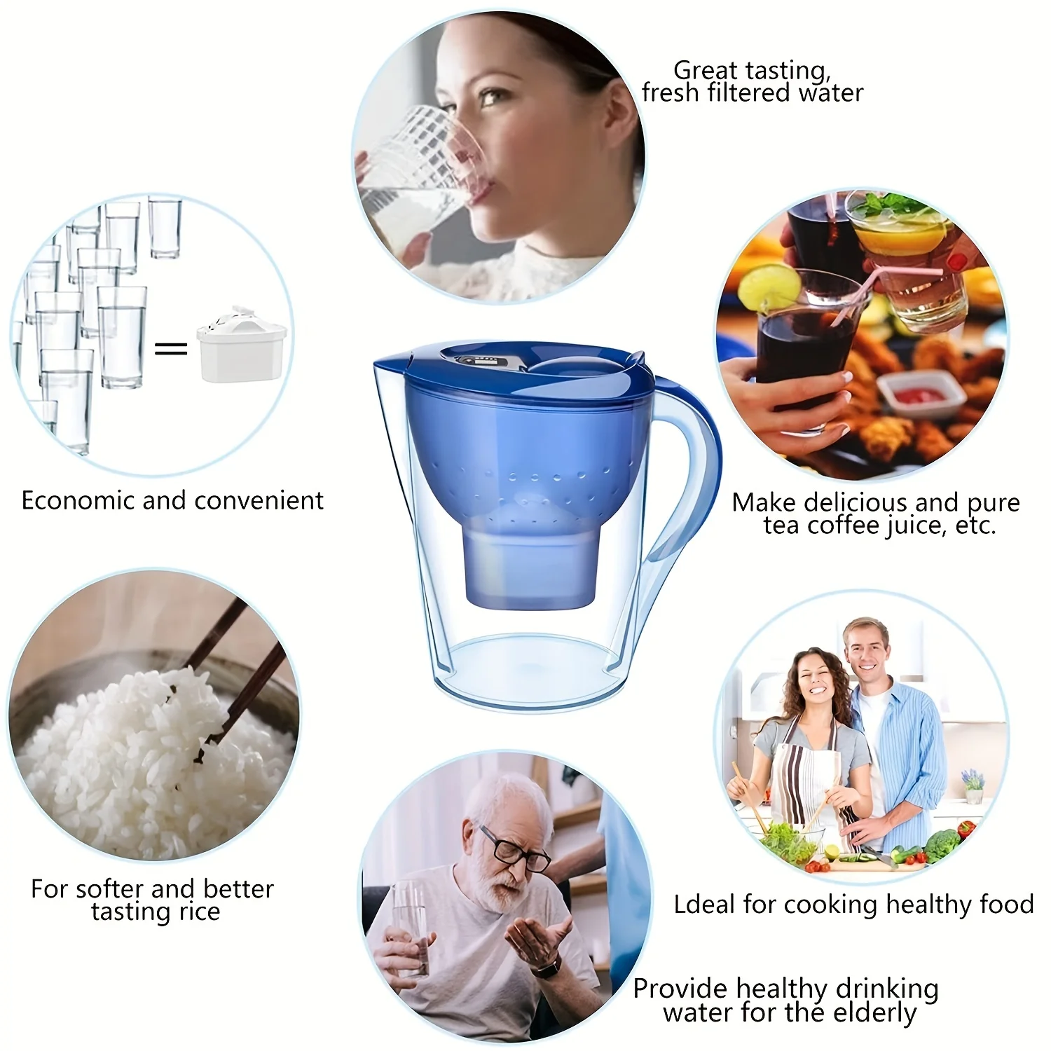 Household Filter Kettle with 3 Filter Device Alkaline Activated Carbon Water Purifier and Timer Clean Non-toxic Filter Household Filter Kettle with 3 Filter Device Alkaline Activated Carbon Water Purifier and Timer Clean Non-toxic Filter