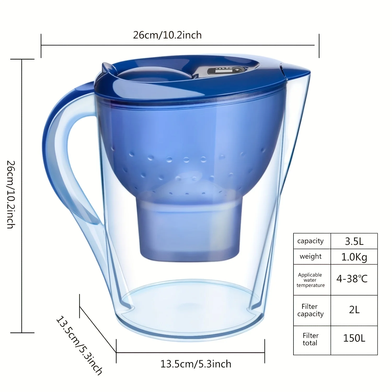 Household Filter Kettle with 3 Filter Device Alkaline Activated Carbon Water Purifier and Timer Clean Non-toxic Filter Household Filter Kettle with 3 Filter Device Alkaline Activated Carbon Water Purifier and Timer Clean Non-toxic Filter
