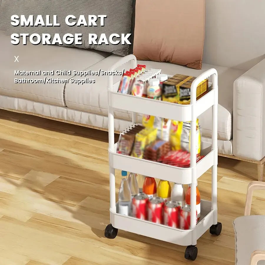 Household Multi-layer Small Cart Storage Rack Floor To Floor Kitchen Bedroom Bathroom Storage Rack Storage Rack With