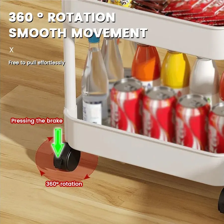 Household Multi-layer Small Cart Storage Rack Floor To Floor Kitchen Bedroom Bathroom Storage Rack Storage Rack With