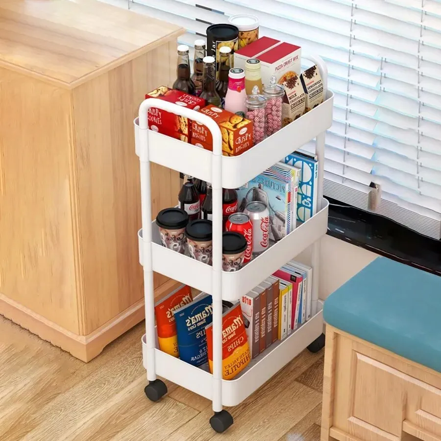 Household Multi-layer Small Cart Storage Rack Floor To Floor Kitchen Bedroom Bathroom Storage Rack Storage Rack With