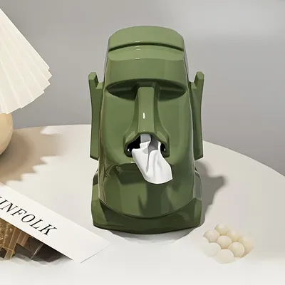 Household Tissue Box Creative Stone Figure Paper Towel Box Living Room Bedroom Table Decorative Simple Modern Style