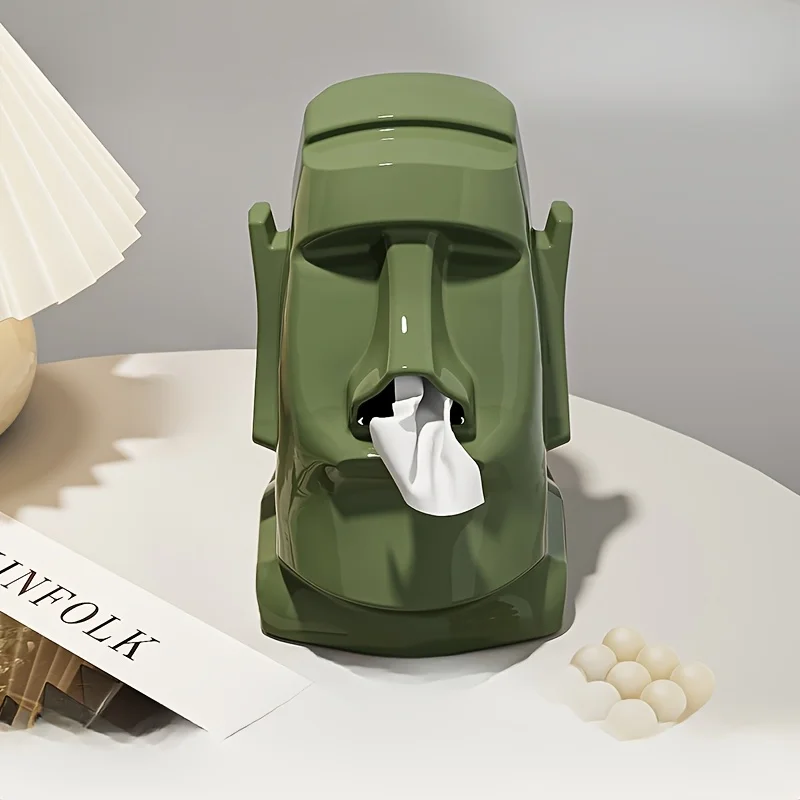 Household Tissue Box Creative Stone Figure Paper Towel Box Living Room Bedroom Table Decorative Simple Modern Style