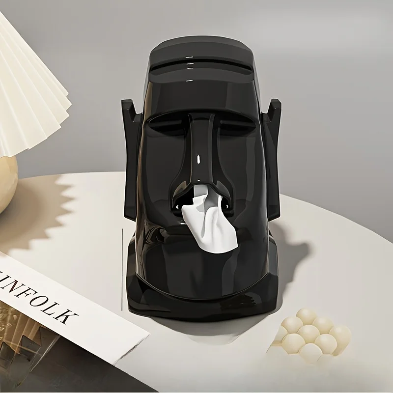 Household Tissue Box Creative Stone Figure Paper Towel Box Living Room Bedroom Table Decorative Simple Modern Style