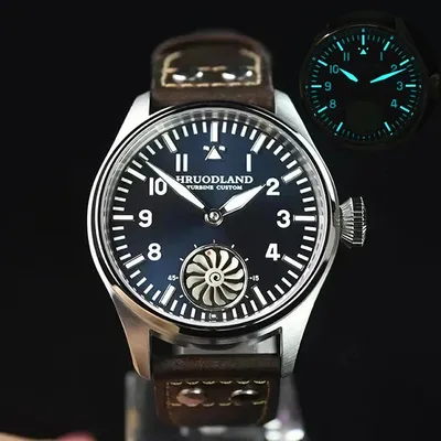 Hruodland 43mm Pilot Men's Manual Mechanical Watch Sapphire Crystal BGW-9 Night Light Turbine Retro Waterproof 5Bar Hruodland 43mm Pilot Men's Manual Mechanical Watch Sapphire Crystal BGW-9 Night Light Turbine Retro Waterproof 5Bar