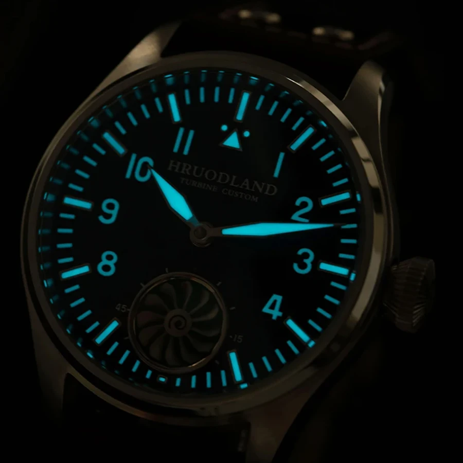Hruodland 43mm Pilot Men's Manual Mechanical Watch Sapphire Crystal BGW-9 Night Light Turbine Retro Waterproof 5Bar Hruodland 43mm Pilot Men's Manual Mechanical Watch Sapphire Crystal BGW-9 Night Light Turbine Retro Waterproof 5Bar